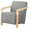 CoasterEveryday 902269 Diego - Upholstered Accent Arm Chair With Wood Arms - Gray