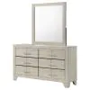 Coaster Fine Furniture 225063M Trenton - 6-Drawer Bedroom Dresser With Mirror - Rustic Cream