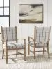Benchcraft® D858-01A Ridgester - Dining Upholstered Arm Chair (Set of 2) - Light Brown
