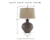 Ashley Furniture L207354 Magan - Metal Table Lamp  - Antique Bronze Finish