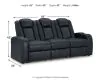 Ashley Furniture 3660315 Fyne-Dyme - Power Reclining Sofa With Adj Headrest - Sapphire