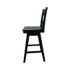 Intercon BS-BS-375W-BLK-K24 Wooden Barstool With X Back - Black