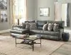 Jackson Furniture Industries 643/62/64/67-28 Jackson Furniture Industries 643/62/64/67-28 Como - 3 Piece Italian Leather Match Power Reclining Sofa / Chaise With 1 Lay Flat Reclining Seat And LSF Chaise - Steel