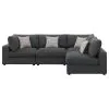 CoasterEssence 551324-SETA Serene - Upholstered 4 Piece Modular Sectional Sofa - Charcoal