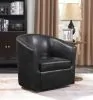 CoasterEssence 902098 Turner - Upholstered Barrel Back Swivel Chair - Dark Brown