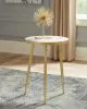 CoasterEveryday 930060 Acheson - Round Marble Top Side Table - White And Gold