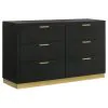 Coaster Fine Furniture 224781KE-S4 Caraway - 4 Piece Eastern King Bedroom Set - Black