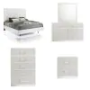 New Classic 00-1840-35C New Classic 00-1840-35C Europa - 5/0 Queen 5 Piece Bedroom Set (Bed, Dresser, Mirror, Chest, Nightstand) - White