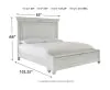 Benchcraft® B777/31/36/58/56S/94 Benchcraft® B777/31/36/58/56S/94 Kanwyn - 5 Pc. - Dresser, Mirror, California King Panel Bed with Storage Bench - Whitewash