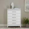 Liberty Furniture 781-BR41 Reflections - 5 Drawer Chest With Lights - Pearl White & Rhinestone