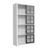 Pulaski Furniture P021773 Contemporary 4-Shelf Sliding Door Bookcase - White / Black