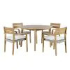 New Classic 60-G6235-D4C Arden - Round Patio Dining Table With 4 Patio Chairs - Natural