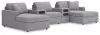Ashley Furniture 92104S47 Ashley Furniture 92104S47 Modmax - 5-Piece Sectional With Chaise And Audio System Console - Granite