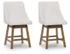 Ashley Furniture D974-324 Cabalynn - Upholstered Swivel Barstool (Set of 2) - Oatmeal / Light Brown