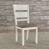 Liberty Furniture 182-C1501S Brook Bay - Slat Back Upholstered Side Chair - Textured White / Carbon Gray