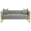 CoasterElevations 509111-S2 Eastbrook - 2 Piece Velvet Upholstered Tufted Sofa Set - Gray