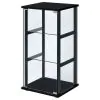 CoasterEveryday 950179 Cyclamen - 3-Shelf Clear Glass Curio Display Cabinet - Black
