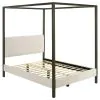 Coaster Fine Furniture 300834Q Monroe - Upholstered Queen Canopy Bed - Vanilla