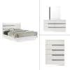 New Classic 00-B69-24C New Classic 00-B69-24C Paradox - 6/0 Western King 4 Piece Bedroom Set (Bed & Dresser & Mirror & Chest) - White