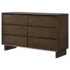Coaster Fine Furniture 225013 Glenwood - 6-Drawer Dresser Cabinet - Warm Brown