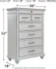 Benchcraft® B777/31/36/46/58/56S/97 Benchcraft® B777/31/36/46/58/56S/97 Kanwyn - 6 Pc. - Dresser, Mirror, Chest, King Panel Bed with Storage Bench - Whitewash