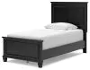Ashley Furniture B687/31/36/52/53/86/92(2) Ashley Furniture B687/31/36/52/53/86/92(2) Lanolee - 7 Pc. - Dresser, Mirror, Twin Panel Bed, 2 Nightstands - Black