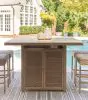 Ashley Furniture P749-665 Walton Bridge - Square Bar Table W/Fire Pit - Driftwood