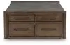 Ashley Furniture T669-8 Kallenny - Square Cocktail Table - Brown / Gray