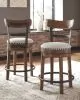 Ashley Furniture D546/13/424(4) Valebeck - 5 Pc. - Counter Table, 4 Upholstered Barstools - White