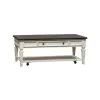 Liberty Furniture 417-OT1010 Allyson Park - Rectangular Cocktail Table - Wirebrushed White / Charcoal