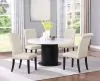 CoasterEssence 115490 Sherry - Round Marble Top Dining Table - Rustic Espresso
