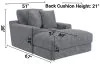 Jackson Furniture Industries 344519-2062/28-2063/28 Jackson Furniture Industries 344519-2062/28-2063/28 Cozy - Chaise With USB - Gunmetal