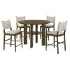 Coaster Fine Furniture 193668-S5 Ottowa - 5 Piece Round Counter Height Dining Room Set - Brown