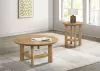 Coaster Fine Furniture 706298-S2 Ottowa - 2 Piece Round Wood Coffee Table Set - Washed Oak
