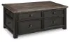 Ashley Furniture T736-20 Tyler Creek - Lift Top Cocktail Table - Grayish Brown / Black