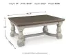 Ashley Furniture T814-1 Havalance - Rectangular Cocktail Table - Gray / White