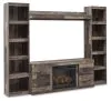 Ashley Furniture EW0200W8 Ashley Furniture EW0200W8 Derekson - 4-Piece Entertainment Center With Electric Fireplace - Multi Gray