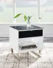 Ashley Furniture T756-3 Gardoni - Rectangular End Table - White / Black
