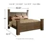 Ashley Furniture B251/31/36/68/66/99 Ashley Furniture B251/31/36/68/66/99 Juararo - 5 Pc. - Dresser, Mirror, King Poster Bed - Dark Brown