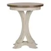 Liberty Furniture 652-OT1021 Farmhouse Reimagined - Round Chair Side Table - Antique White / Chestnut Tops