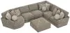 Jackson Furniture Industries 3145/73/59/31/92/28-28 Jackson Furniture Industries 3145/73/59/31/92/28-28 Turner - 5 Piece Sectional With LSF Cuddler With Cocktail Ottoman - Mushroom