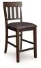 Ashley Furniture D596-124 Haddigan - Upholstered Barstool (Set of 2) - Dark Brown