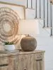 Ashley Furniture L207484 Neavesboro - Metal Table Lamp - Antique Brown / White