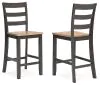 Ashley Furniture D396/13/124(2) Gesthaven - 5 Pc. - Rectangular Dining Room Counter Table, 4  Barstools - Natural / Brown