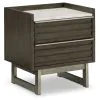 Ashley Furniture B786-92 Arkenton - Two Drawer Night Stand - Grayish Brown / White