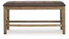 Ashley Furniture PCD592-09 Urbinforte - Double Counter Height Upholstered Bench - Light Brown