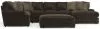 Jackson Furniture Industries 4376/62/76/30/28-49 Mammoth - 3 Piece Sectional With Cocktail Ottoman (RSF Chaise) - Chocolate