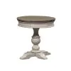 Liberty Furniture 824-OT1022 Heartland - Round Pedestal Chair Side Table - Antique White / Tobacco Tops