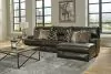 Jackson Furniture Industries 43/66/64/63-09 Jackson Furniture Industries 43/66/64/63-09 Como - 3 Piece Italian Leather Match Manual Reclining Sofa / Chaise With 1 Reclining Seat And RSF Chaise - Chocolate