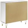 CoasterEssence 951851 Astilbe - 2-Door Mirrored Accent Cabinet - Silver And Champagne